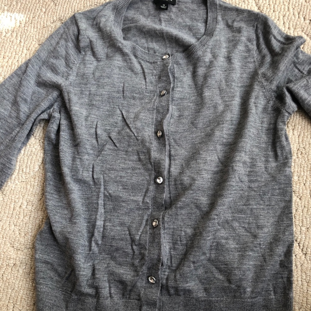 Ann Taylor Cardigan with Rhinestone Buttons